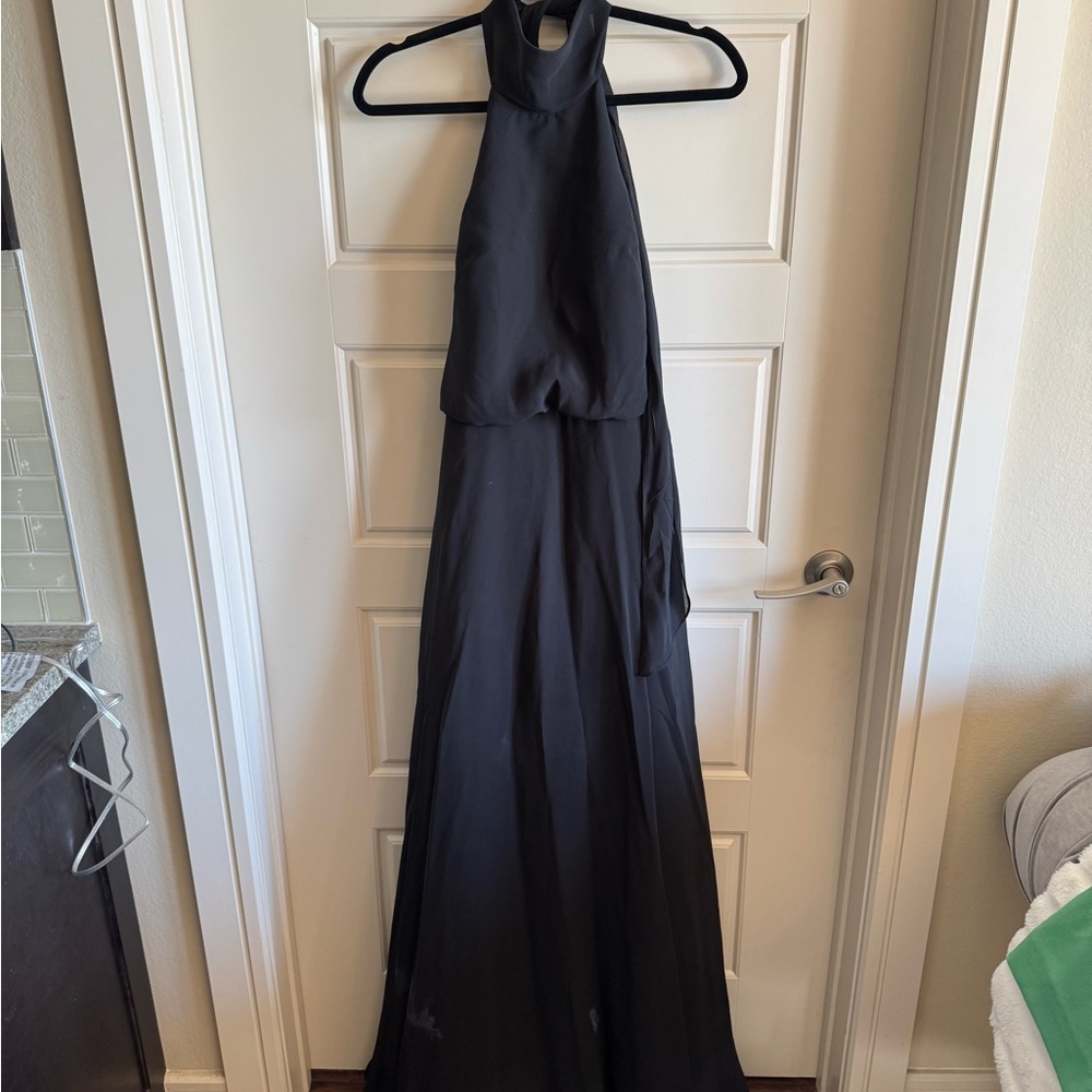 Jenny Yoo Black Halter Prom Gown